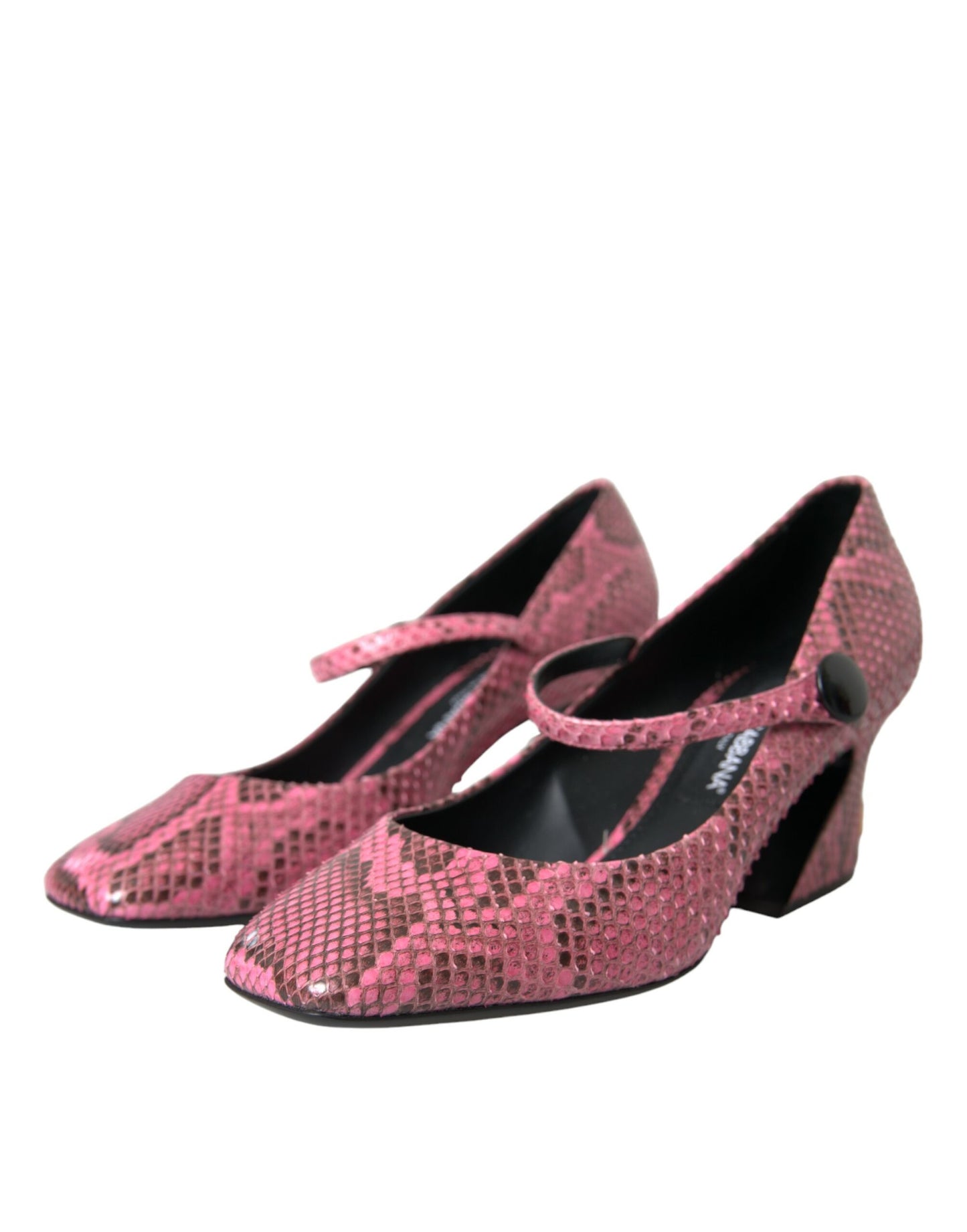 Chaussures à talons Mary Jane en cuir python rose Dolce & Gabbana