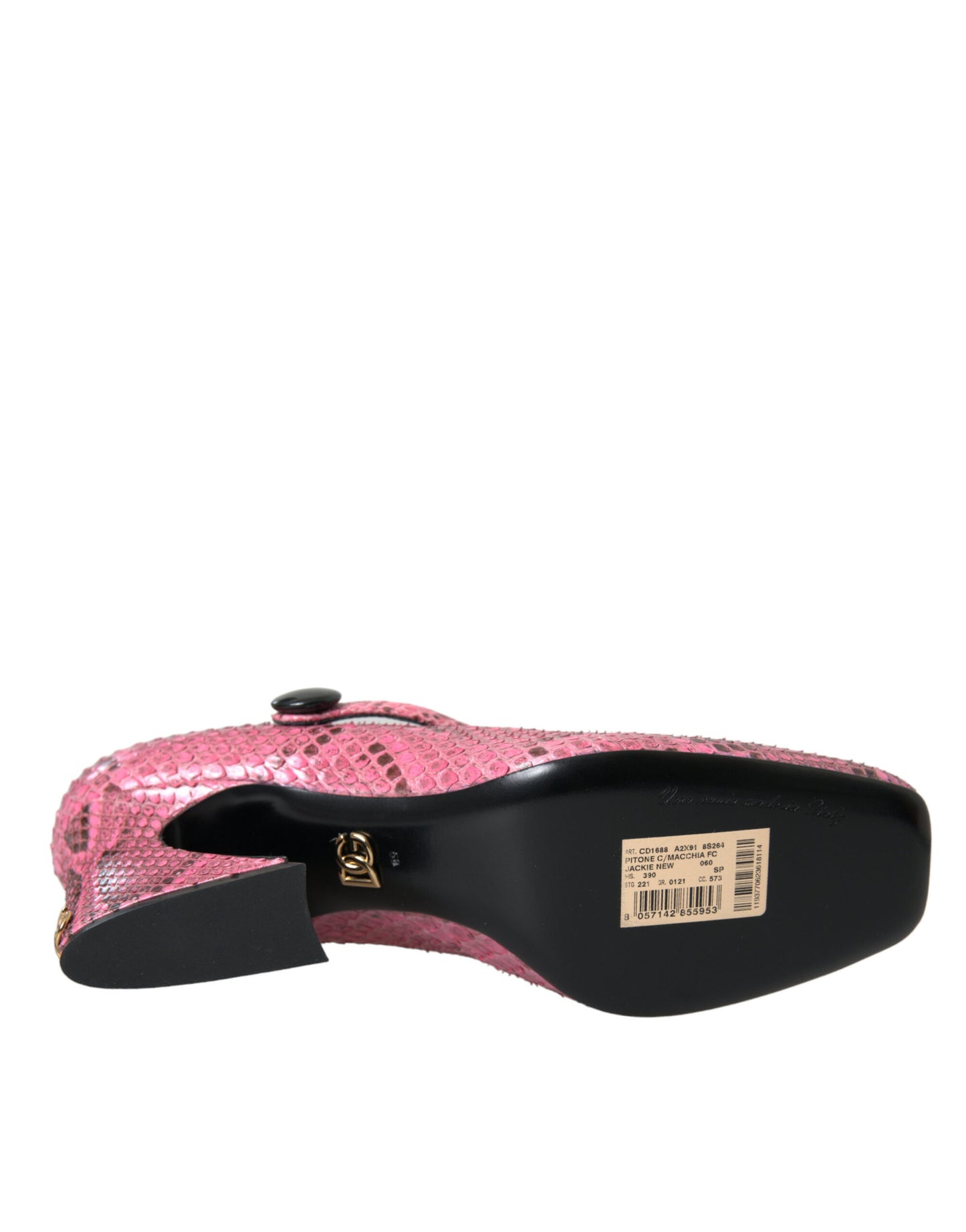 Chaussures à talons Mary Jane en cuir python rose Dolce & Gabbana