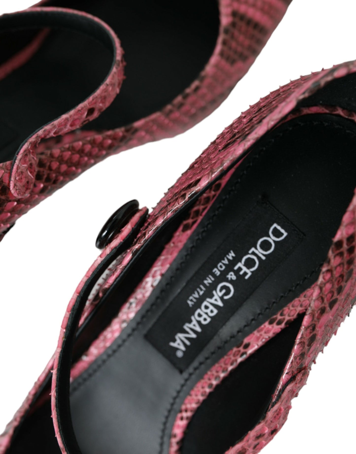 Chaussures à talons Mary Jane en cuir python rose Dolce & Gabbana