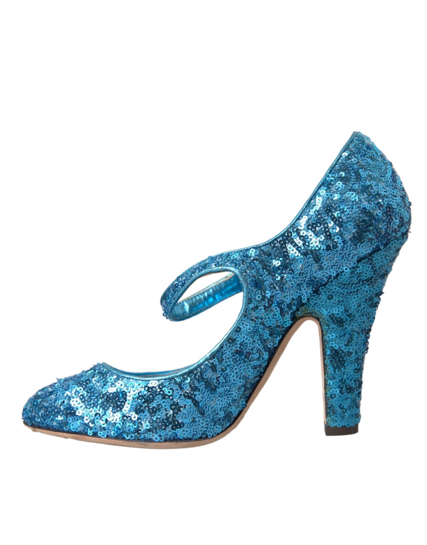 Escarpins Mary Jane à paillettes bleues Dolce & Gabbana à talons hauts