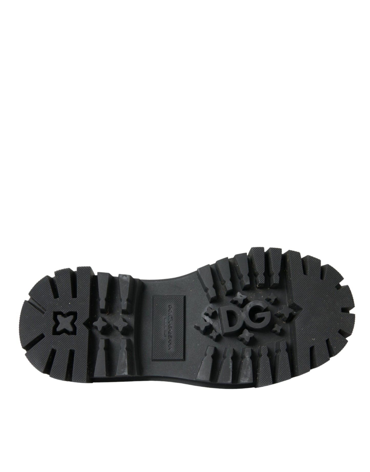 Chaussures de randonnée en cuir noir Dolce & Gabbana à ornements