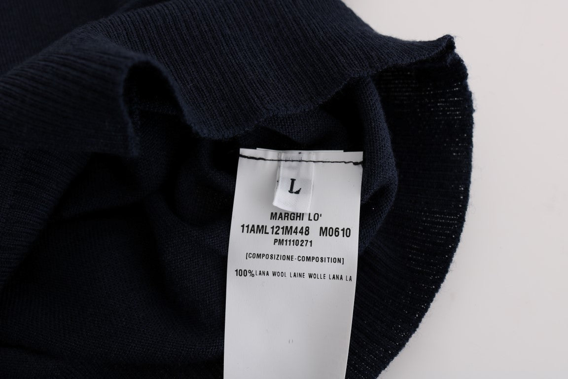 Pull chemisier en laine bleu MARGHI LO'