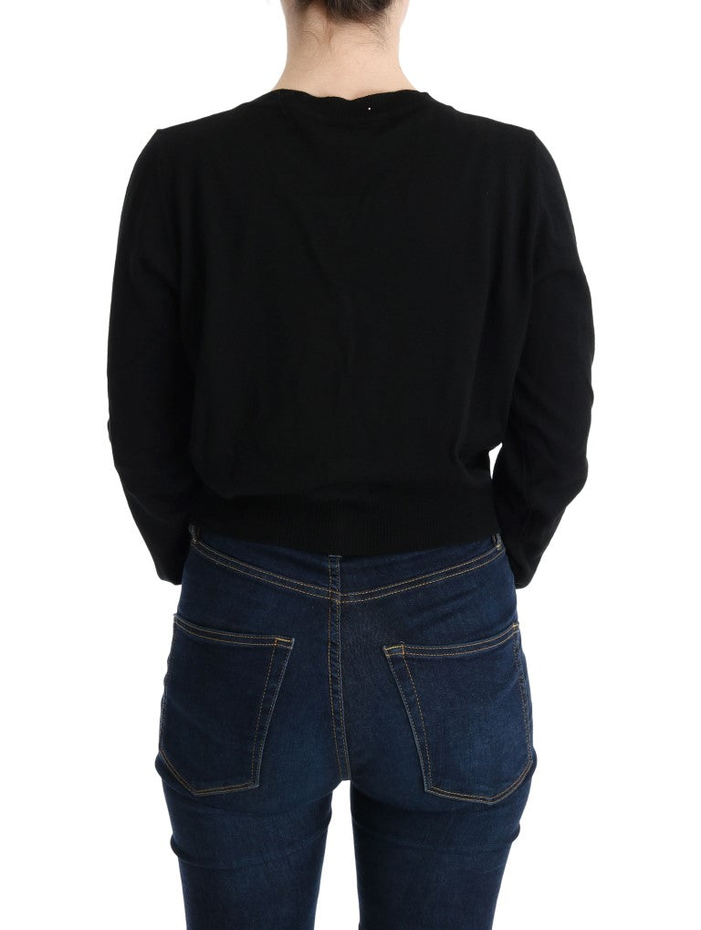 Pull chemisier en laine noire MARGHI LO'