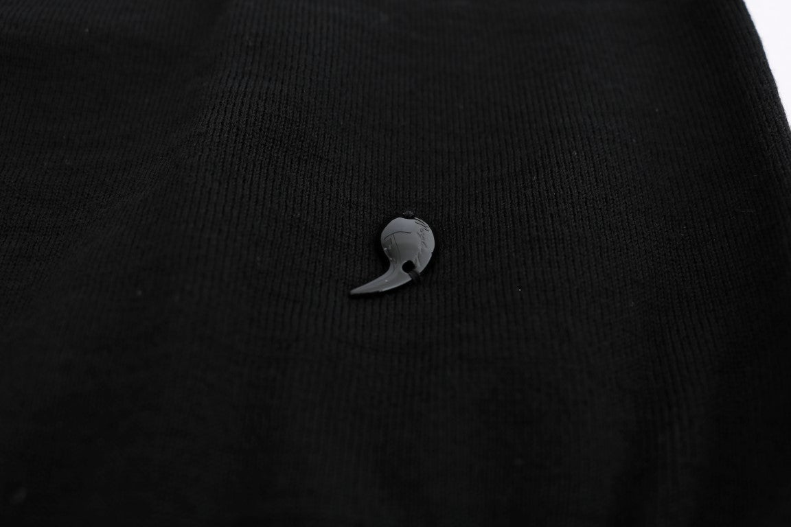Robe droite à manches longues en laine noire MARGHI LO'