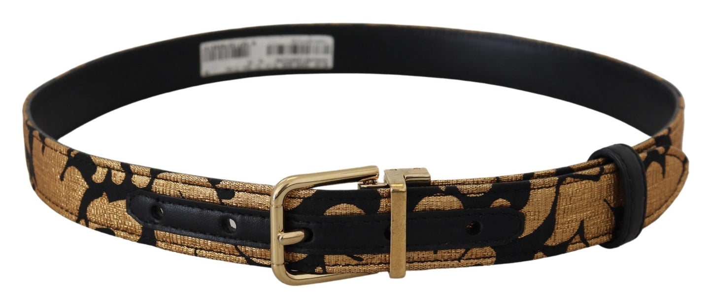 Ceinture à boucle logo en cuir jacquard multicolore Dolce & Gabbana