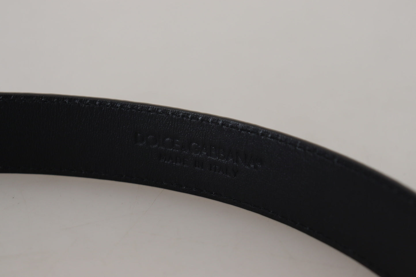 Ceinture Dolce & Gabbana en cuir exotique noir avec boucle en métal doré