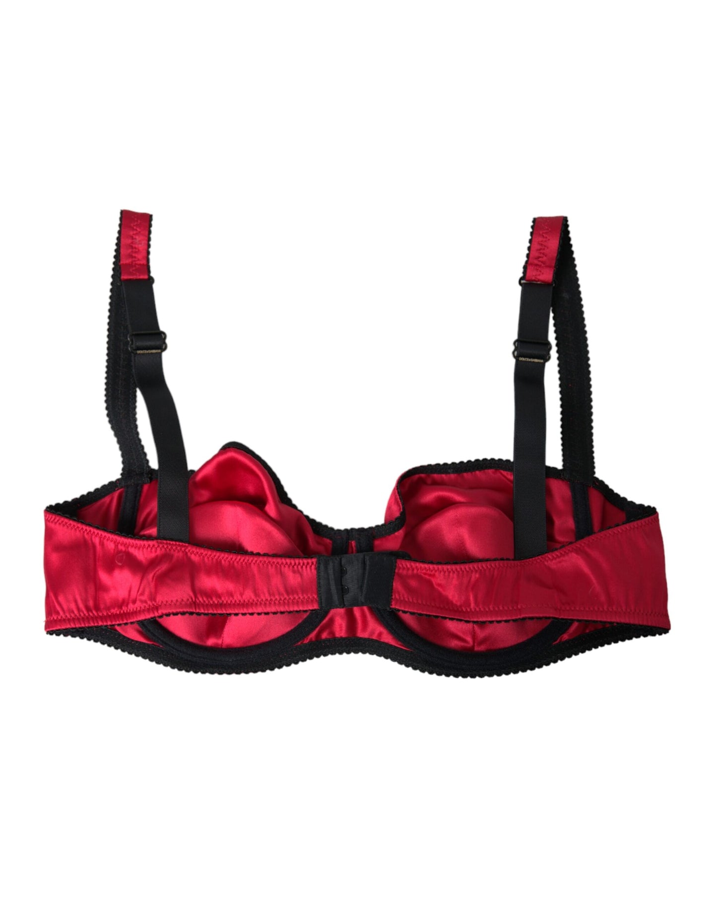 Soutien-gorge balconnet en soie stretch bordeaux Dolce & Gabbana