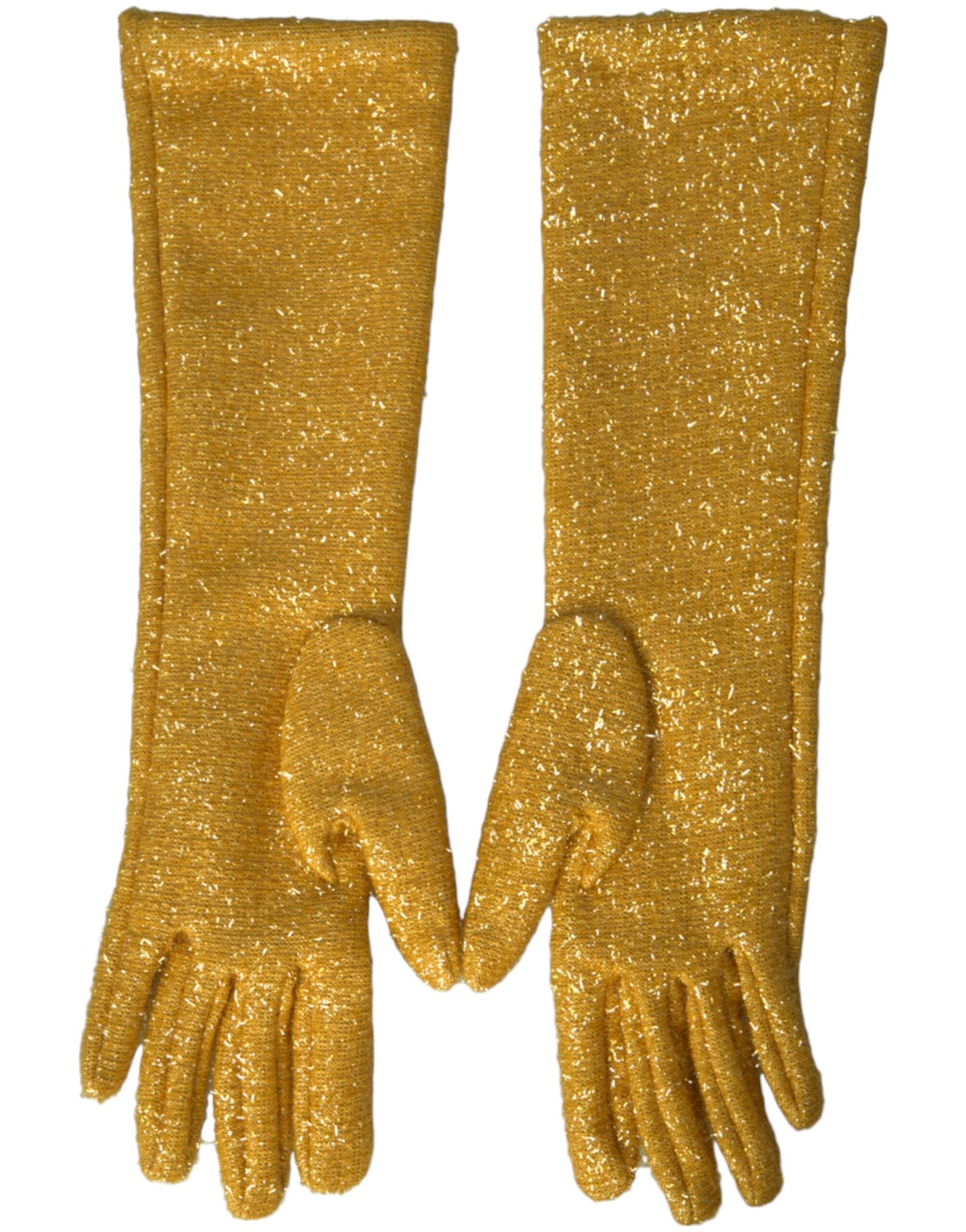 Gants mi-longs Dolce & Gabbana à motif lurex doré