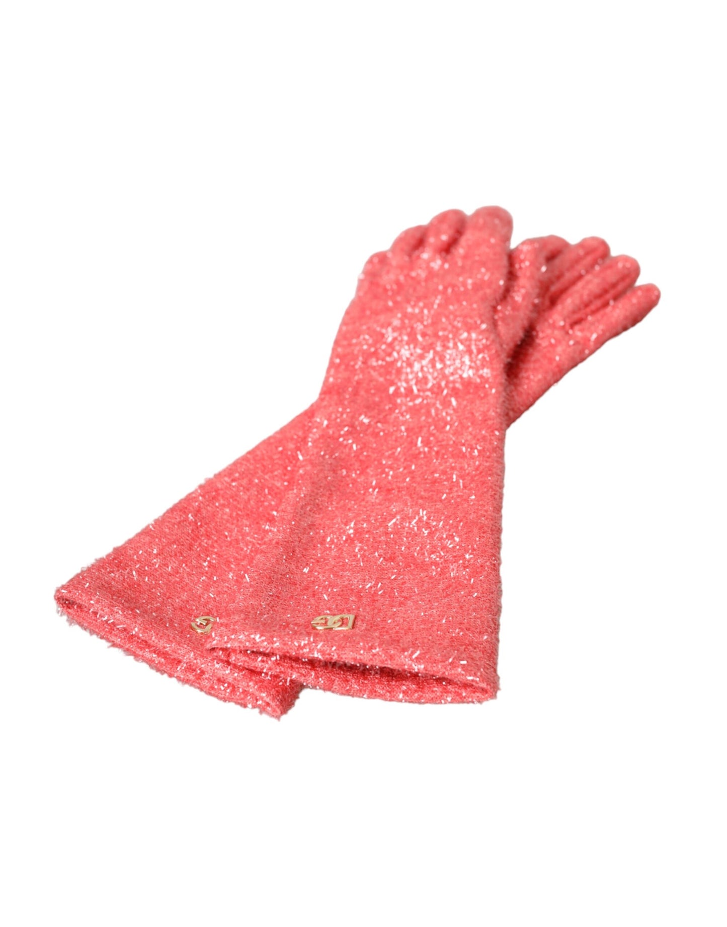 Gants mi-longs à motif lurex rose Dolce & Gabbana