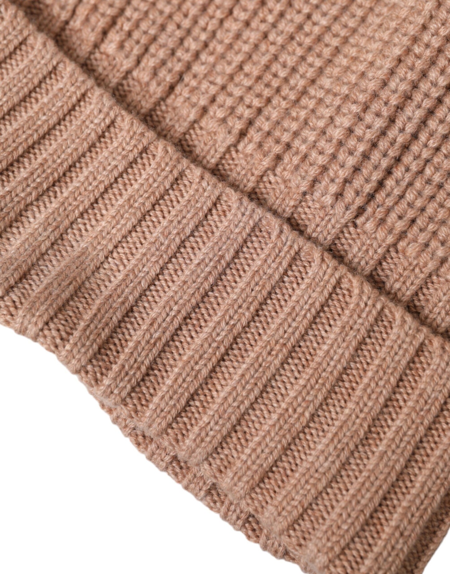 Bonnet d'hiver en fourrure tricotée marron uni Dolce & Gabbana