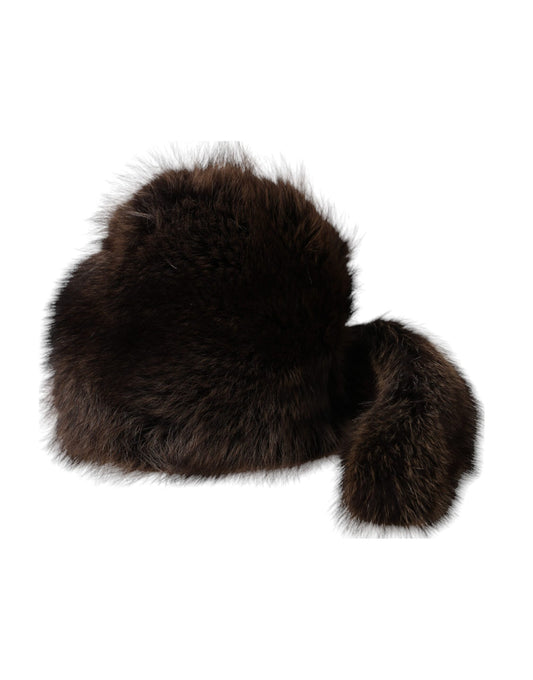 Chapeau bob en fourrure de raton laveur marron Dolce & Gabbana pour femme