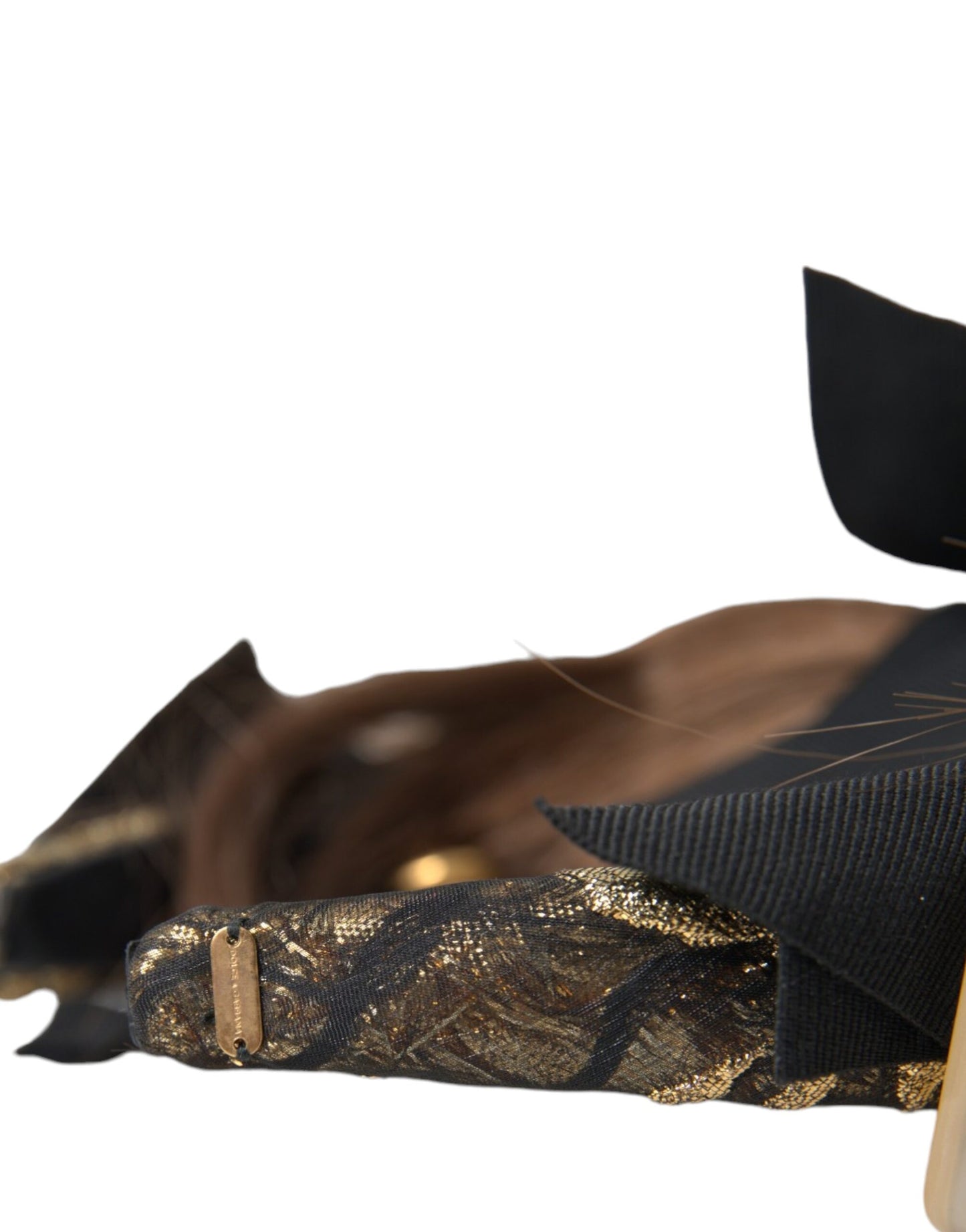 Bandeau diadème pour cheveux bruns avec boutons en cristal noir Dolce & Gabbana