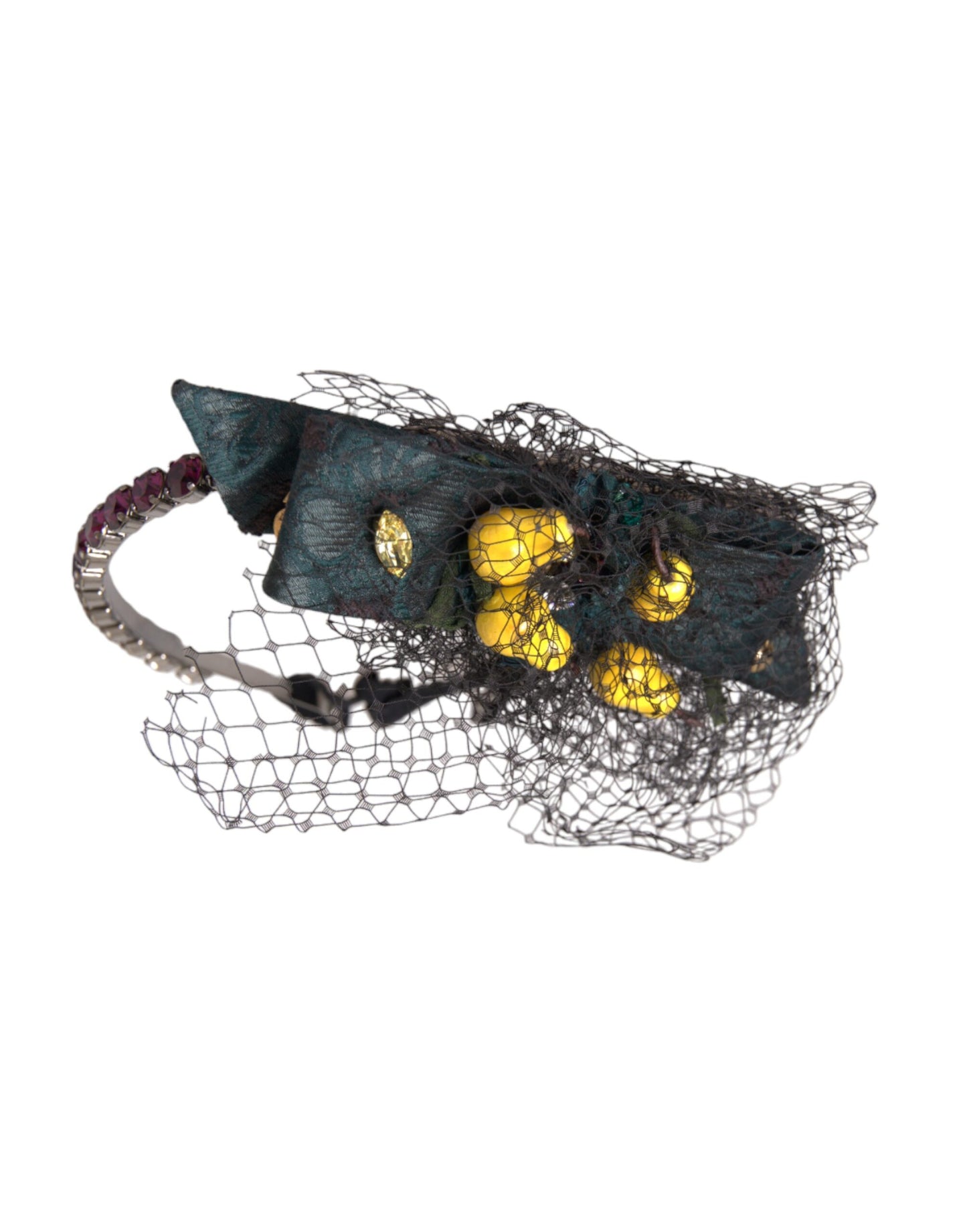 Serre-tête diadème en filet de cristal violet de Sicile Black Lemons de Dolce & Gabbana