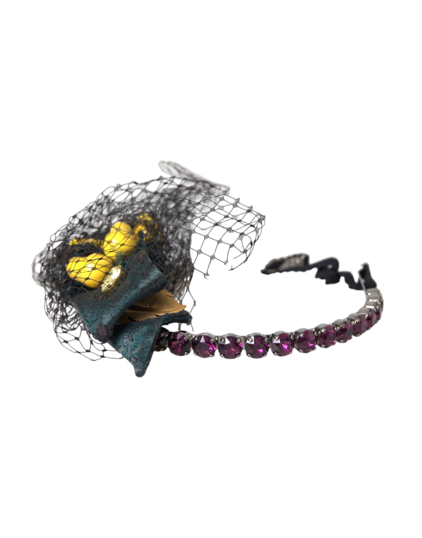 Serre-tête diadème en filet de cristal violet de Sicile Black Lemons de Dolce & Gabbana