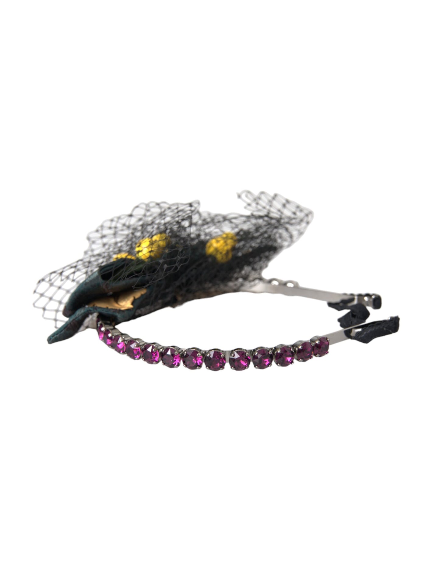 Serre-tête diadème en filet de cristal violet de Sicile Black Lemons de Dolce & Gabbana