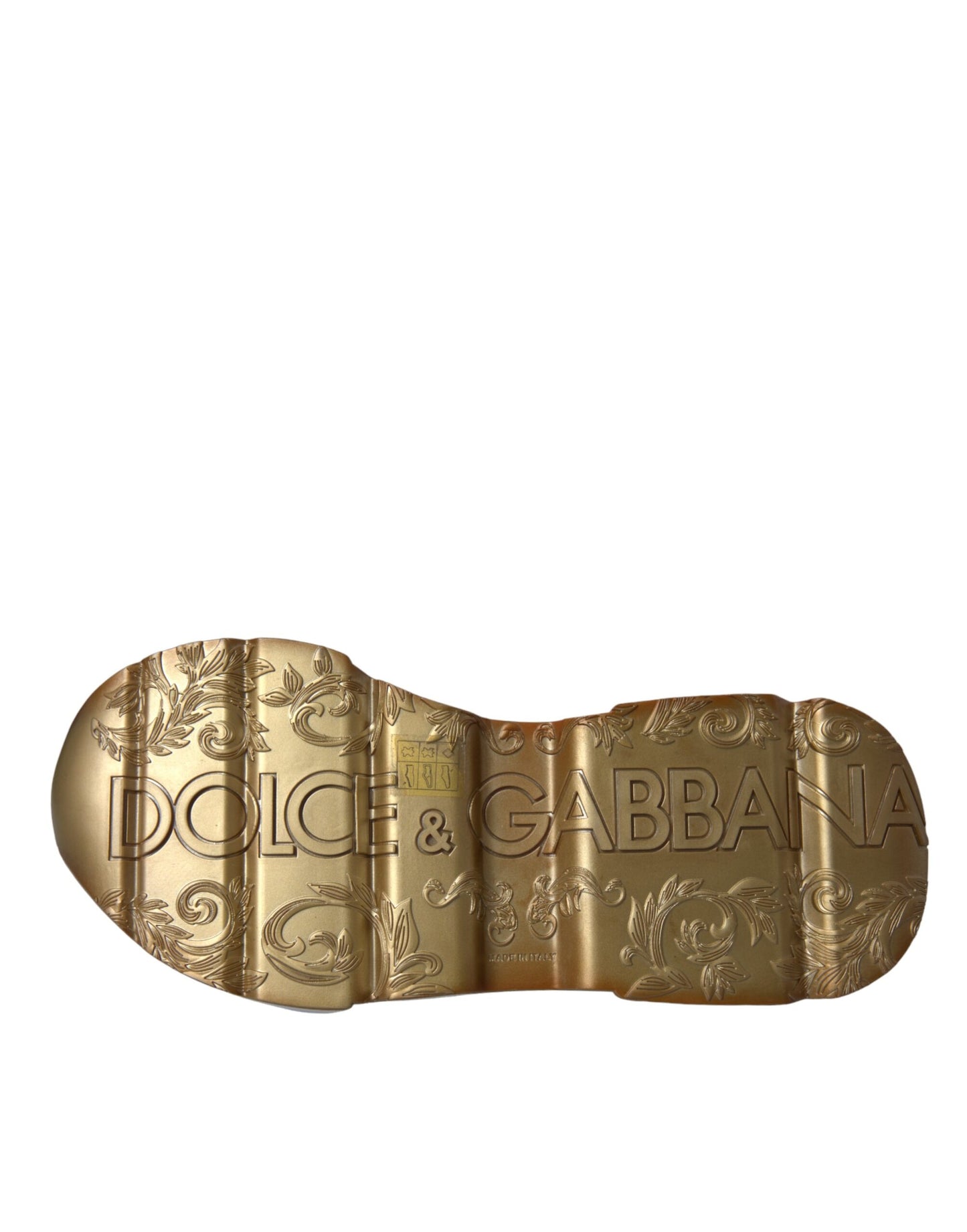 Baskets en cuir blanc et or DAYMASTER de Dolce & Gabbana