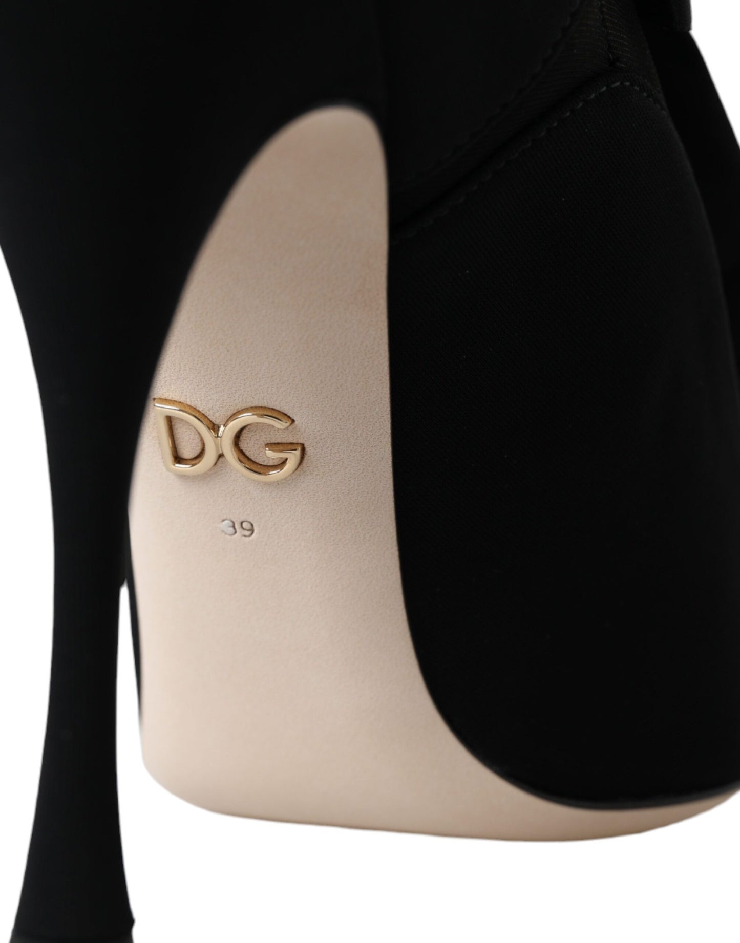 Dolce & Gabbana Schwarze Stiletto-Absätze, wadenlange Stiefel