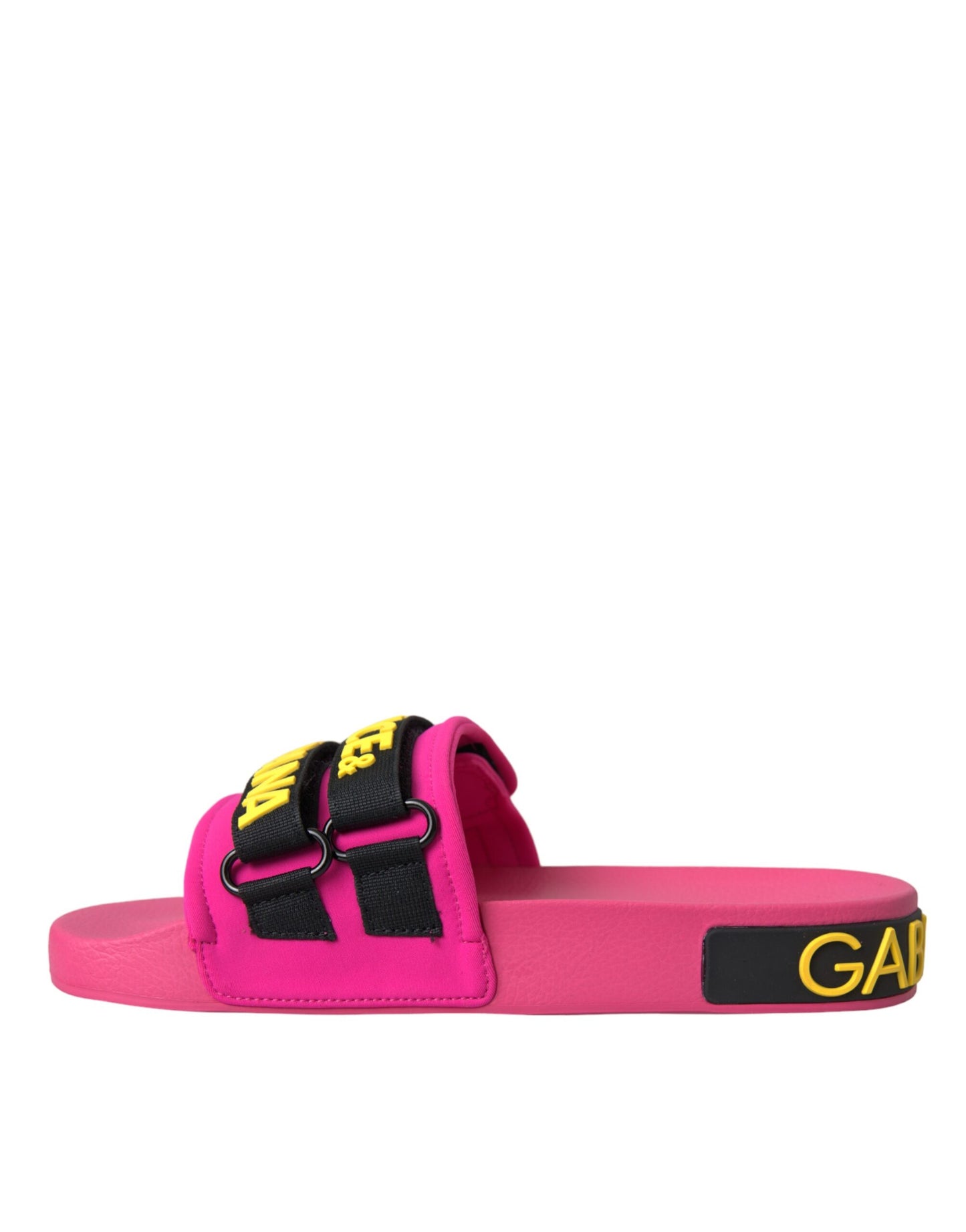 Chaussures plates et sandales de plage Dolce & Gabbana avec logo rose et noir