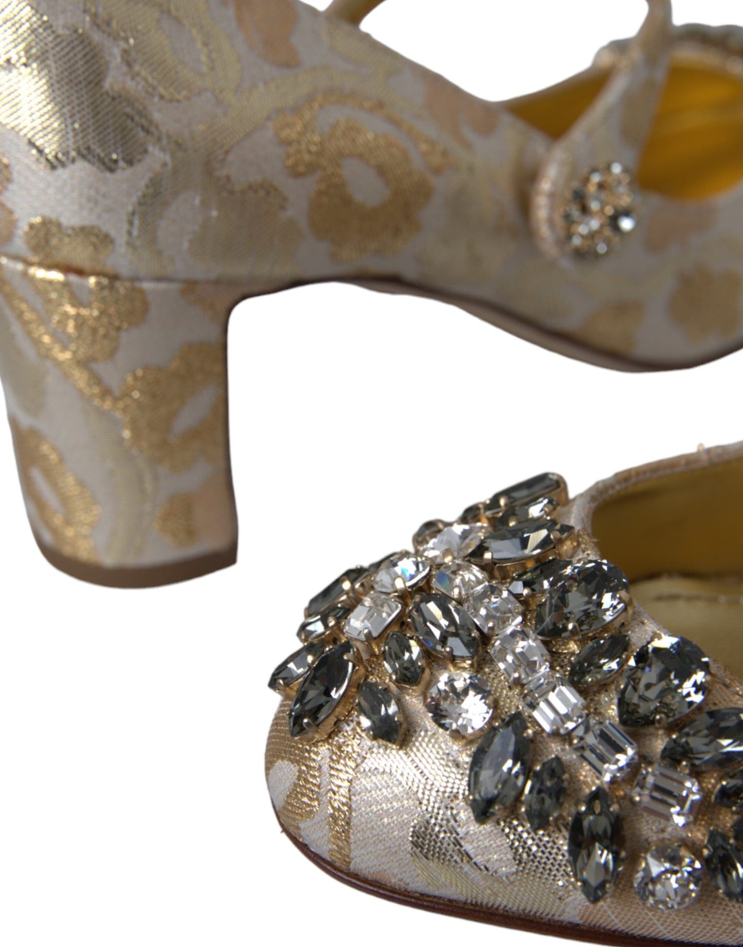 Escarpins Mary Jane Dolce & Gabbana en jacquard doré et cristal