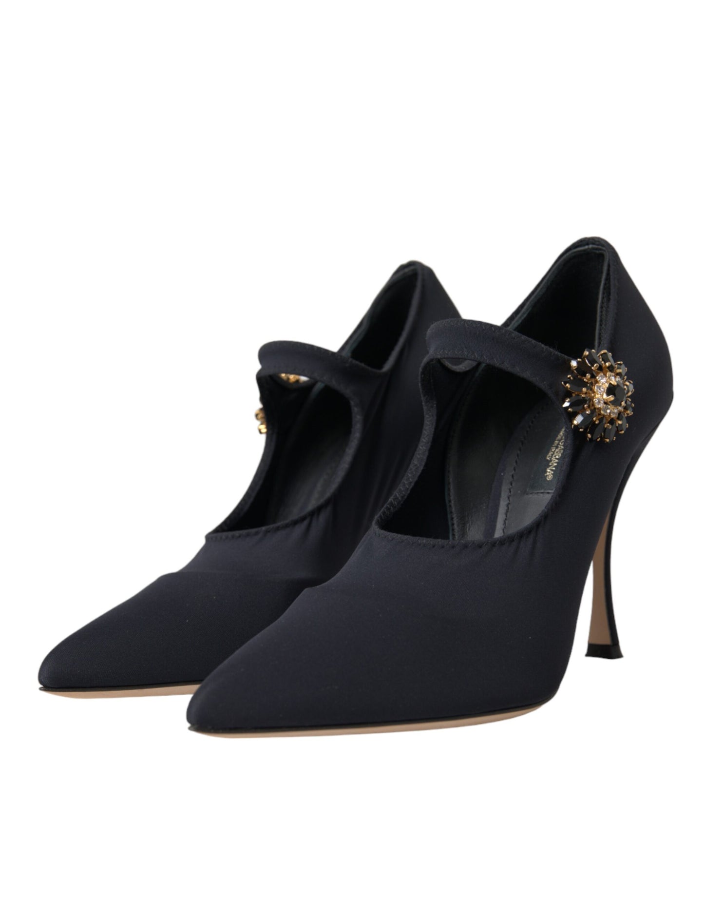 Escarpins Dolce & Gabbana Mary Jane en jersey noir avec cristaux
