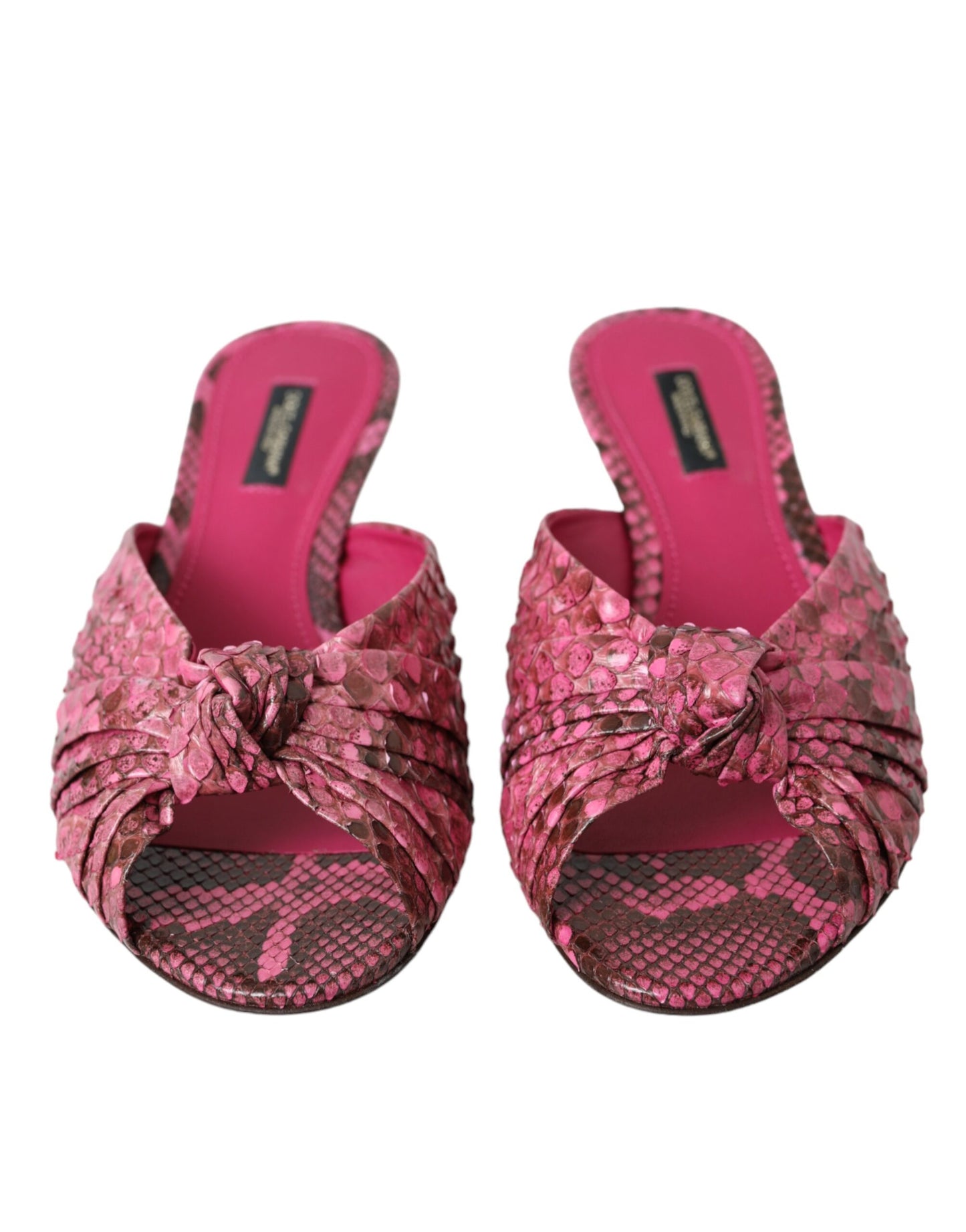 Dolce & Gabbana – Pantoletten mit Kitten-Heels aus exotischem Leder in Rosa