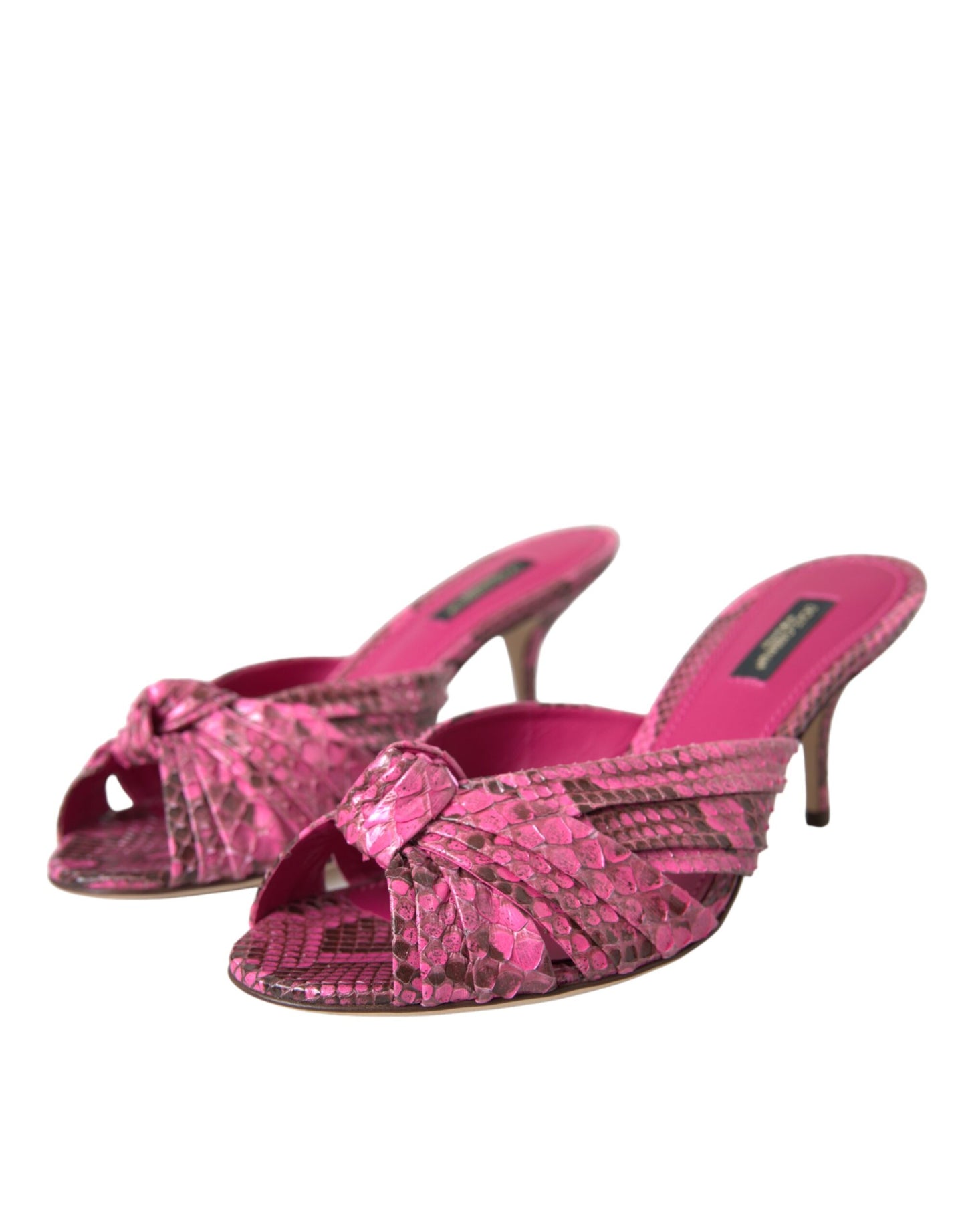 Dolce & Gabbana – Pantoletten mit Kitten-Heels aus exotischem Leder in Rosa