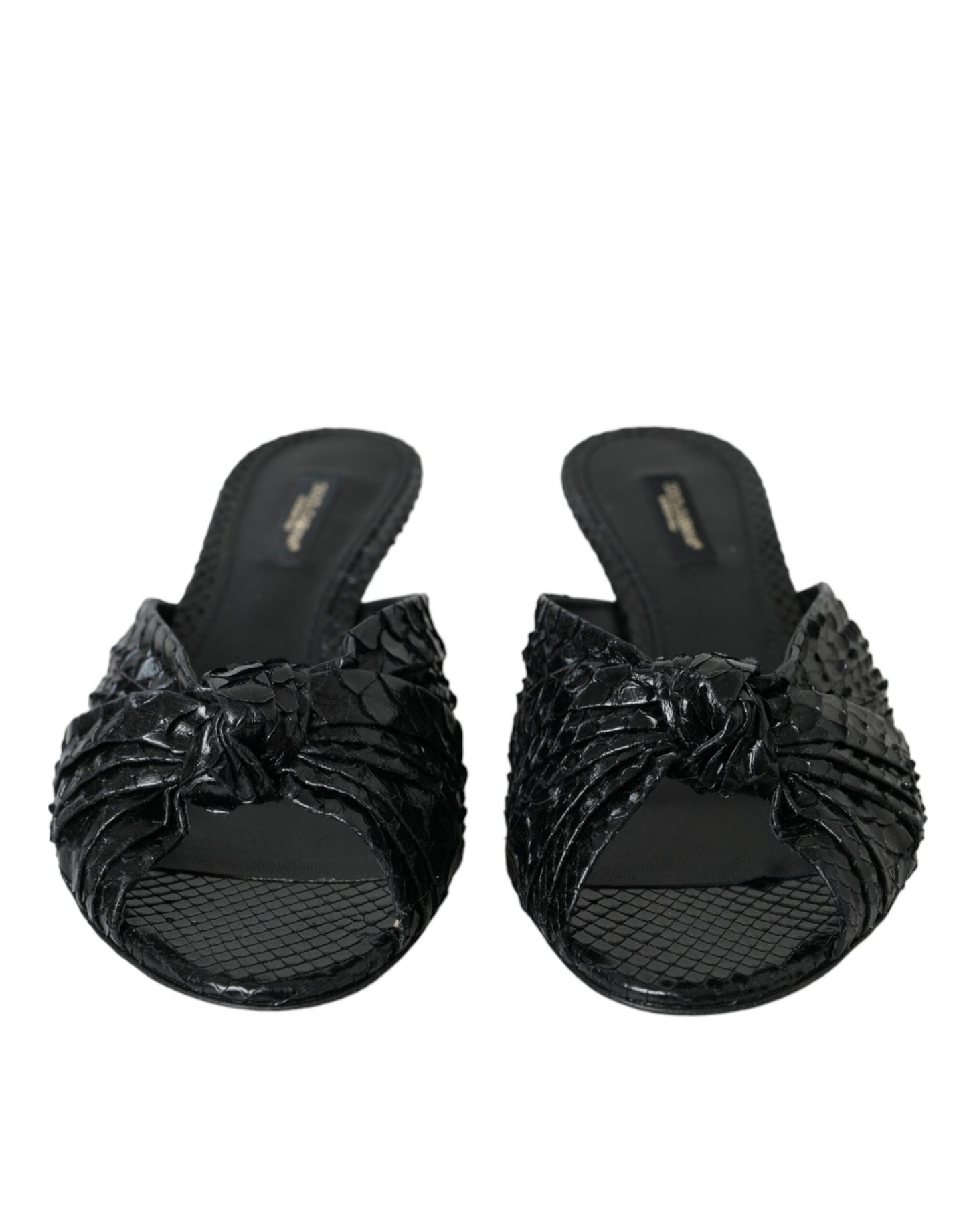 Chaussures à talons en cuir exotique noir Dolce & Gabbana