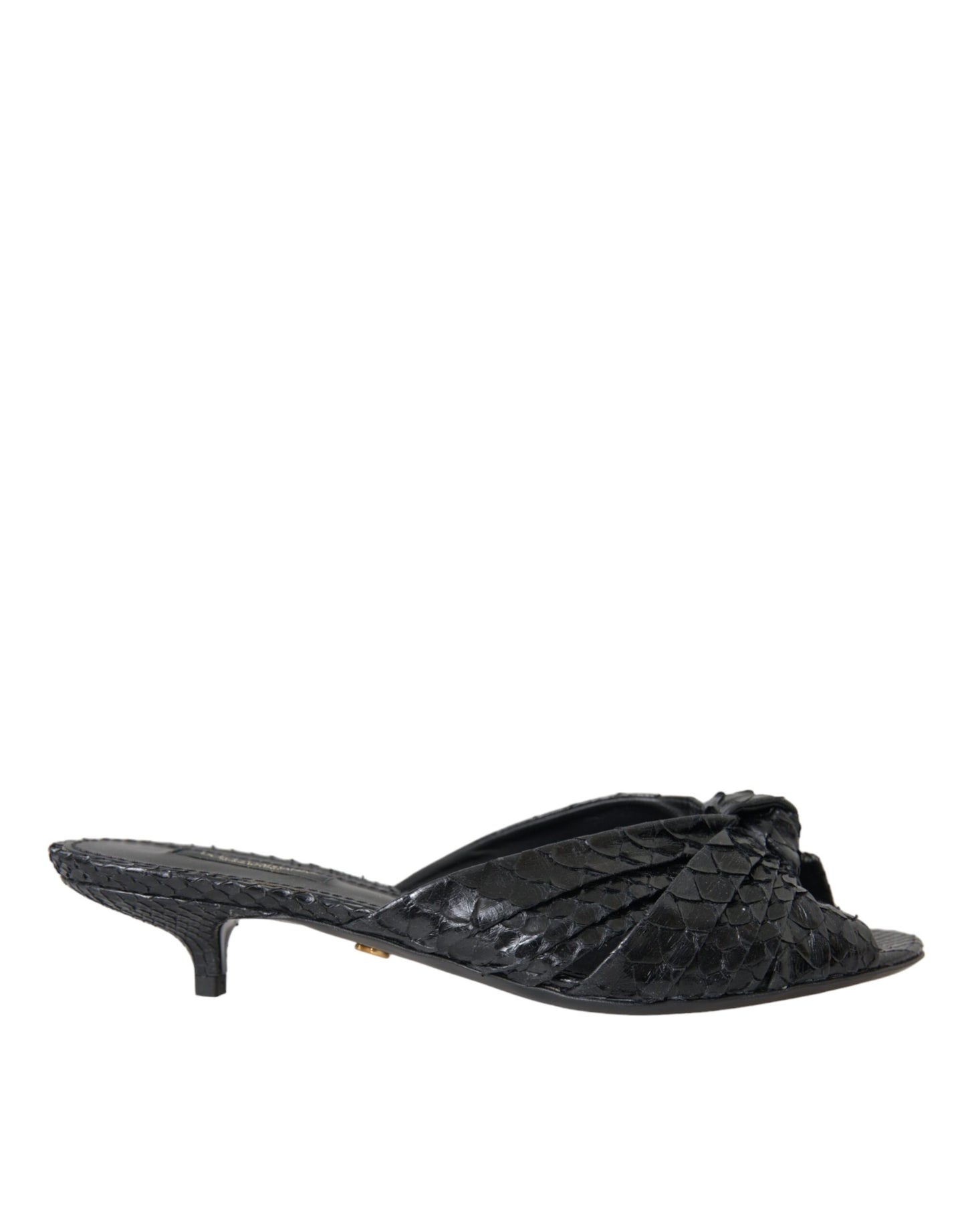 Chaussures à talons en cuir exotique noir Dolce & Gabbana