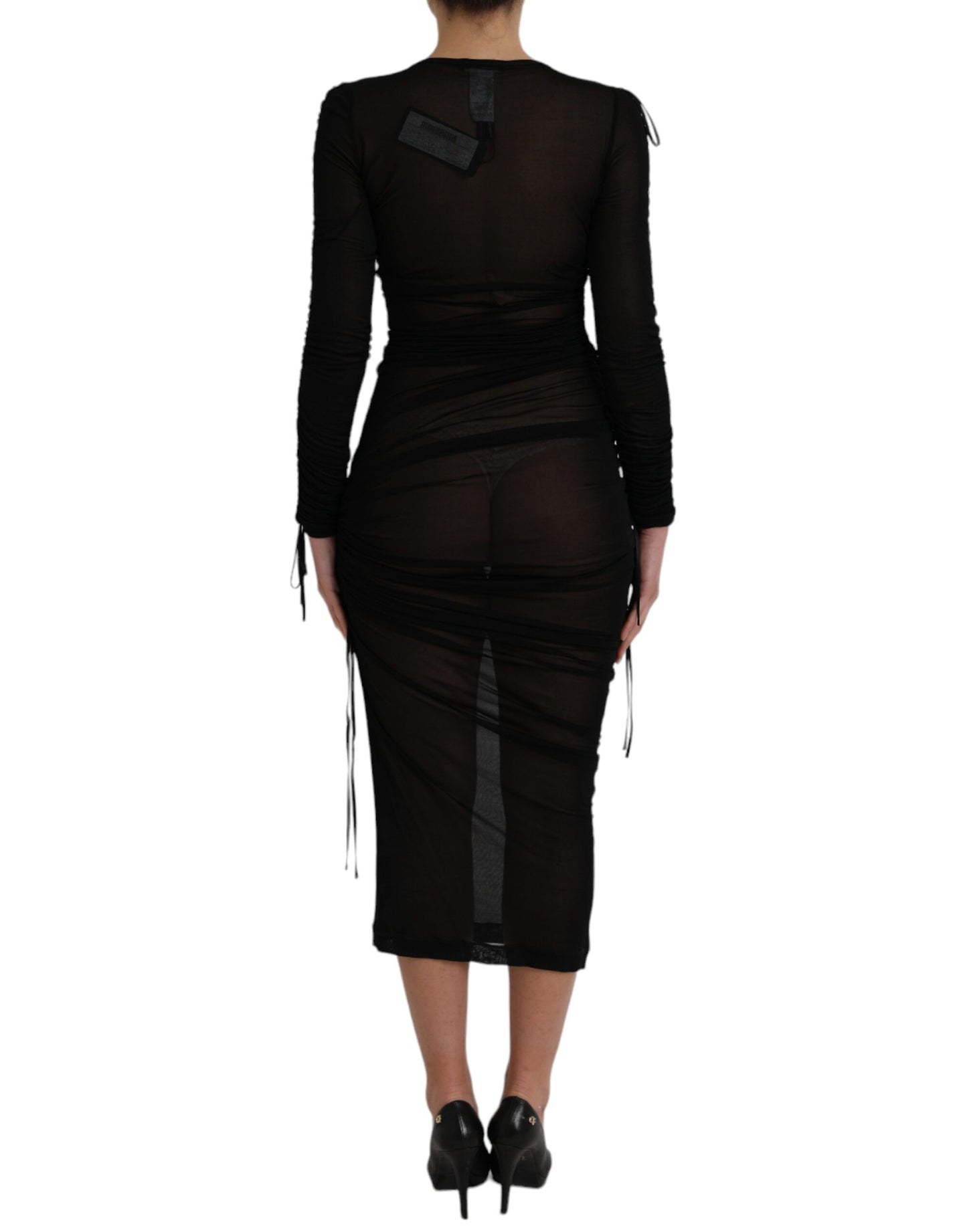 Robe fourreau mi-longue noire transparente Dolce & Gabbana