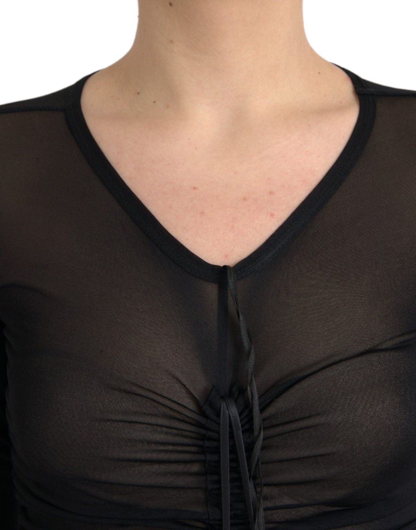 Robe fourreau mi-longue noire transparente Dolce & Gabbana