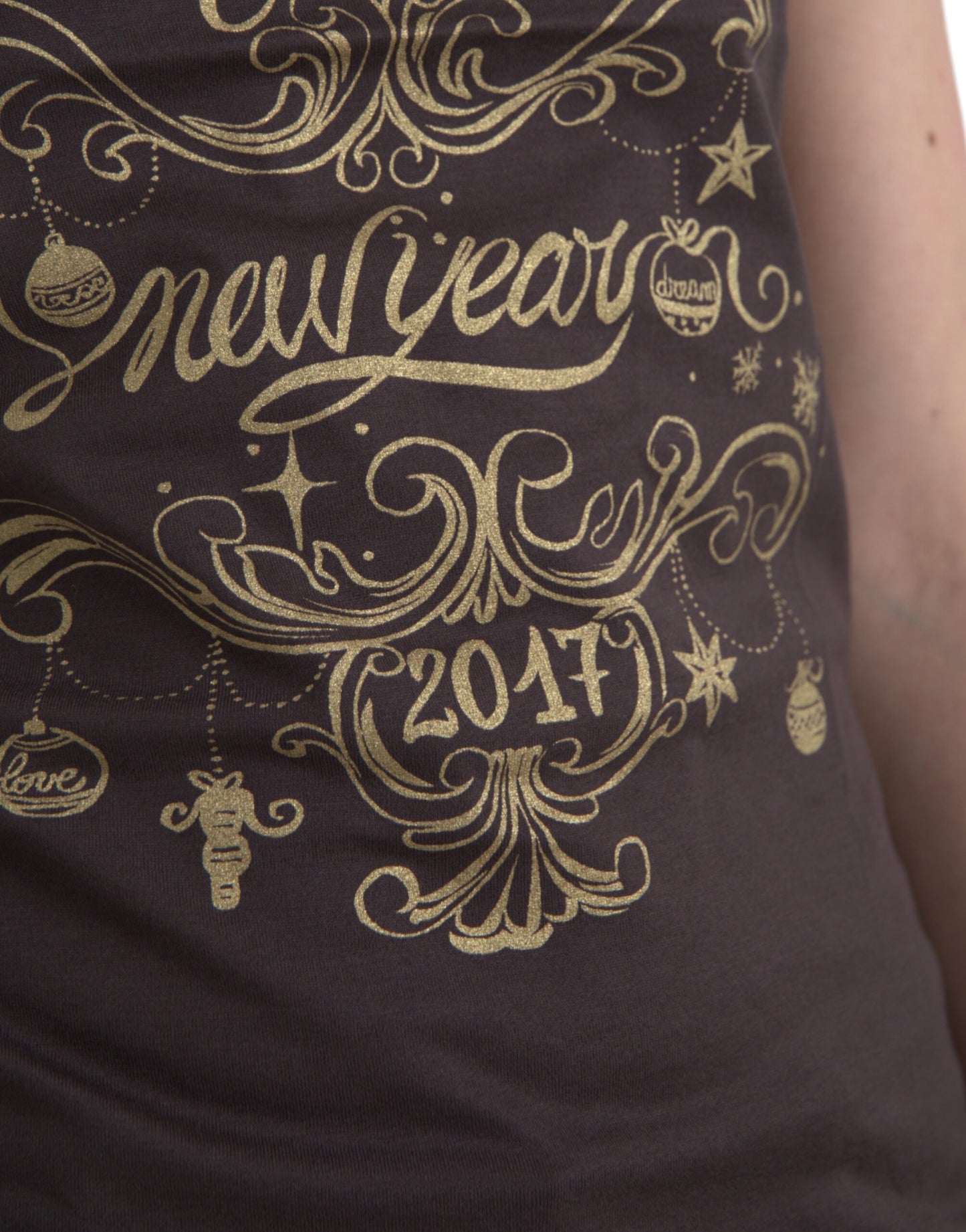 T-shirt ras du cou marron Dolce & Gabbana 2017 à imprimé motif