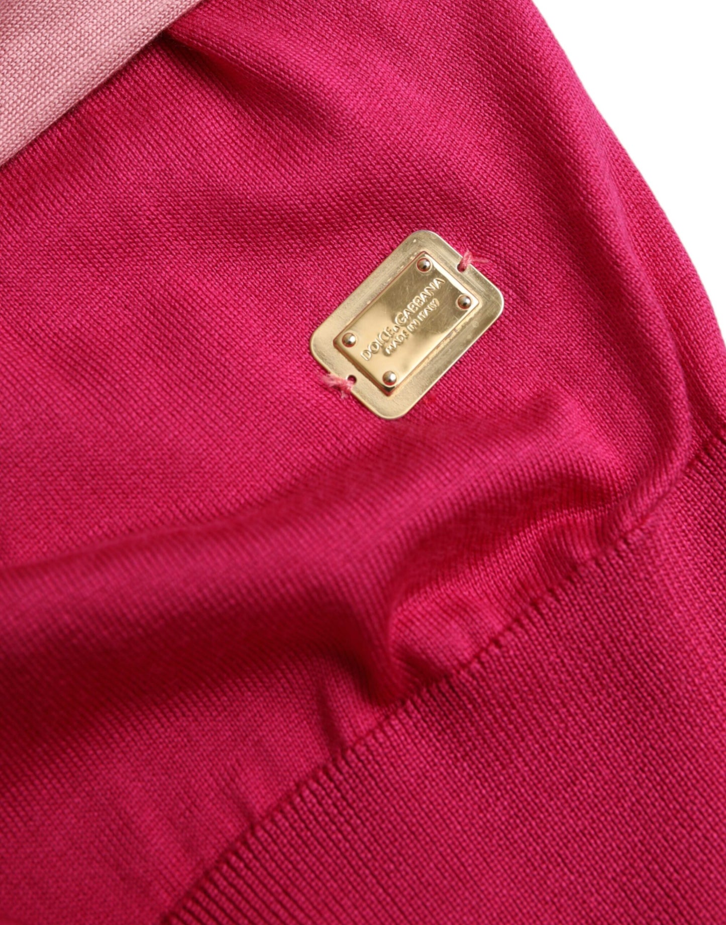 Dolce & Gabbana Pull rose à manches courtes et col Ascot