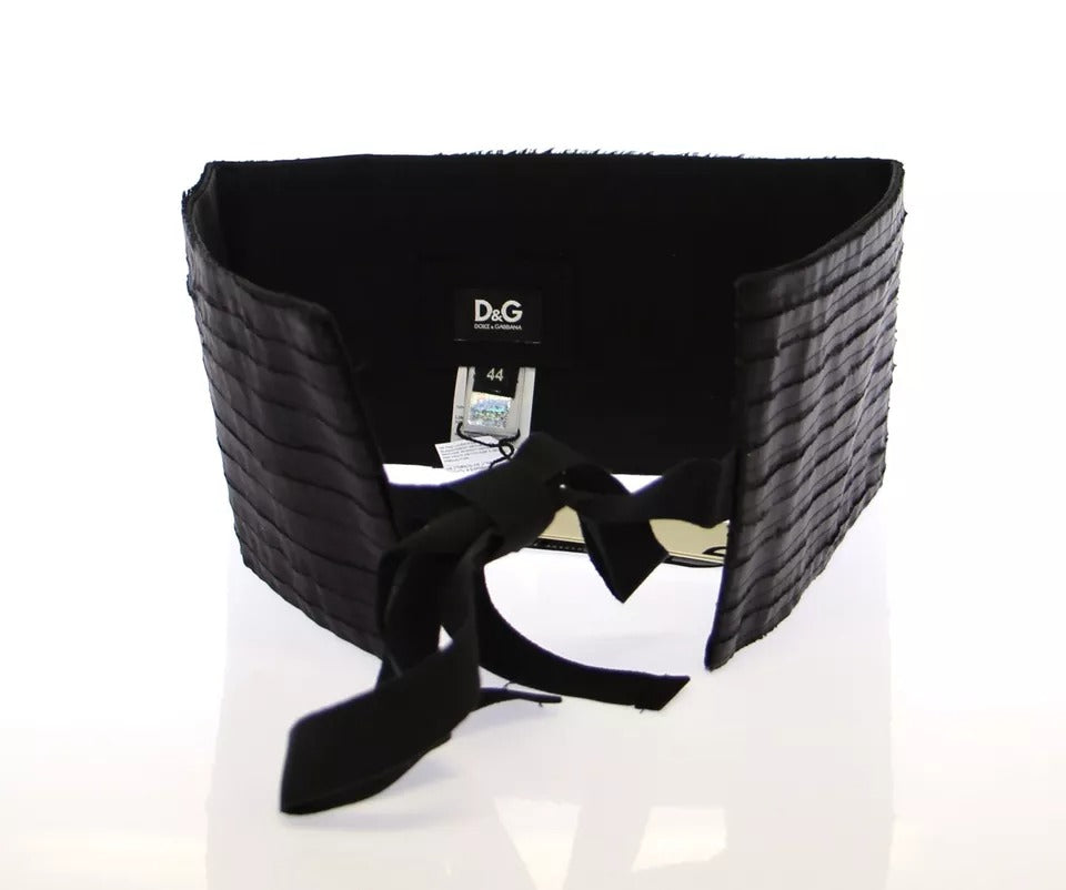 Ceinture de smoking en soie noire Dolce & Gabbana pour femme