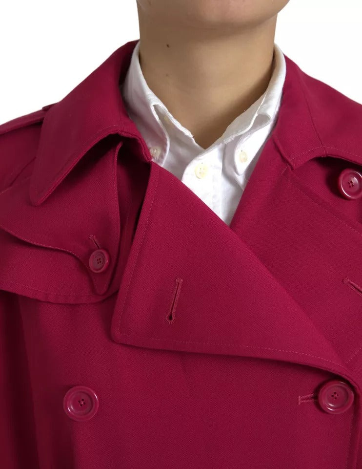Dolce & Gabbana Trench-coat croisé rose foncé