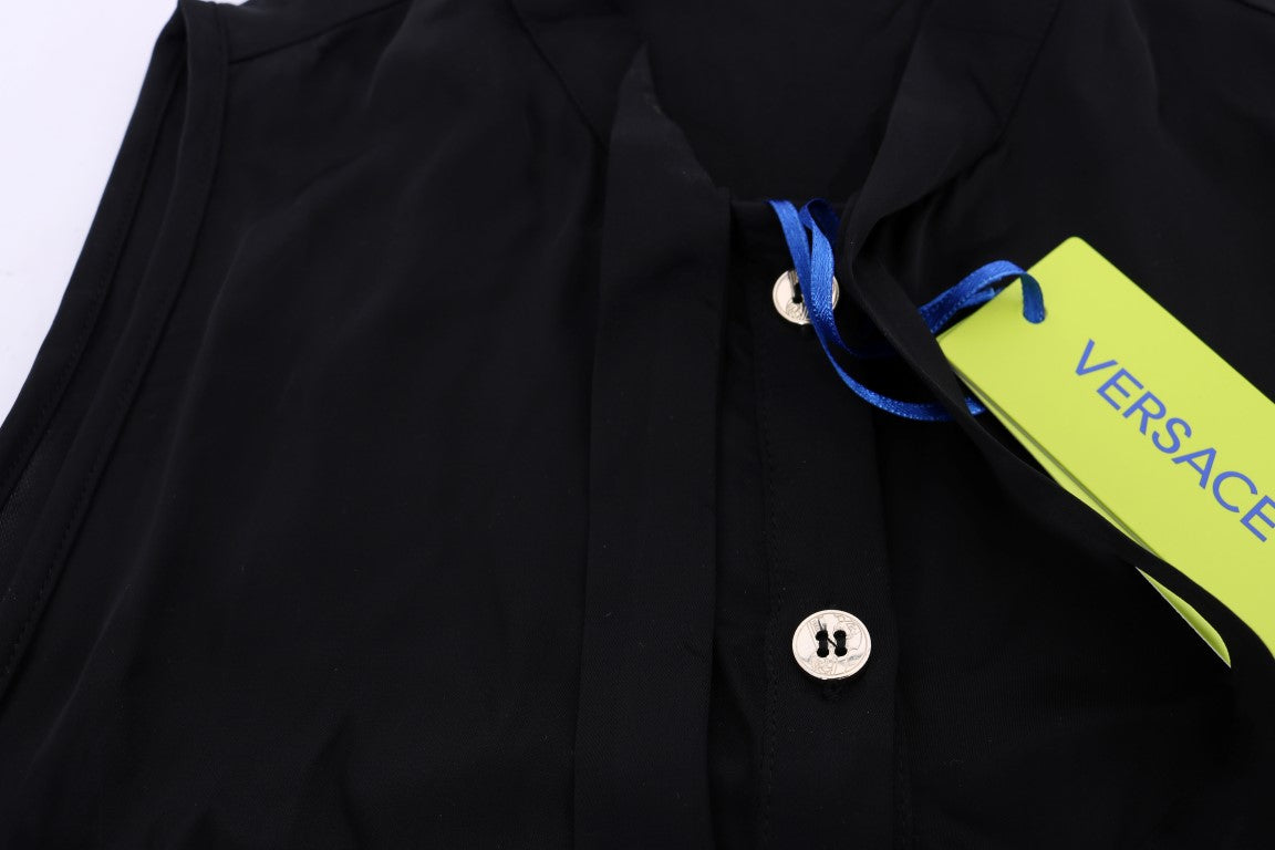 Chemisier noir sans manches en viscose Versace Jeans