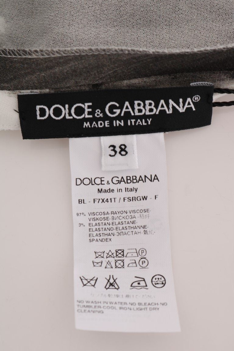 Chemisier imprimé à rayures blanches et noires Dolce & Gabbana