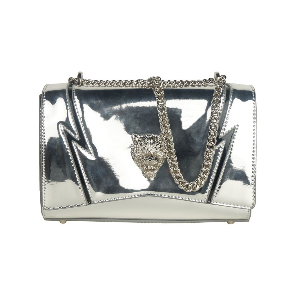 Sac à bandoulière élégant Plein Sport gris à chaîne