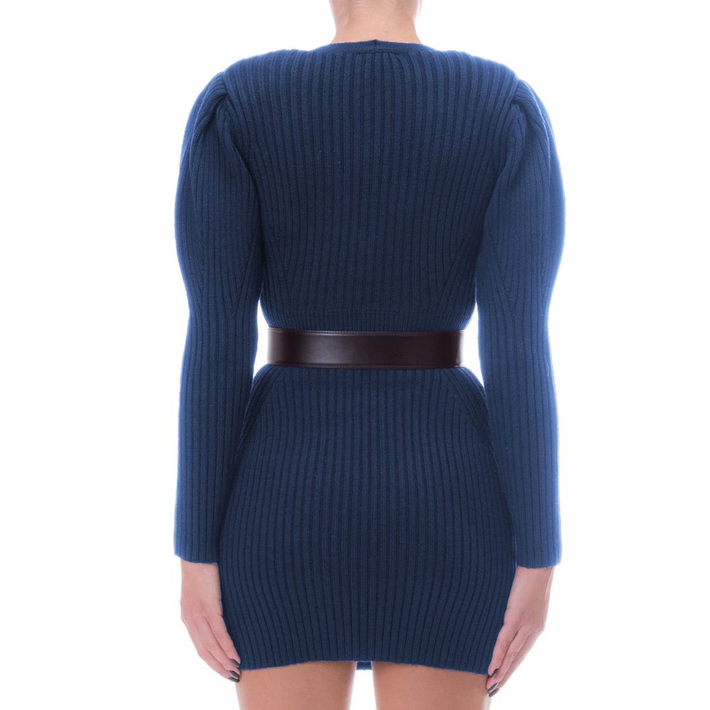 Robe femme en laine bleue Elisabetta Franchi