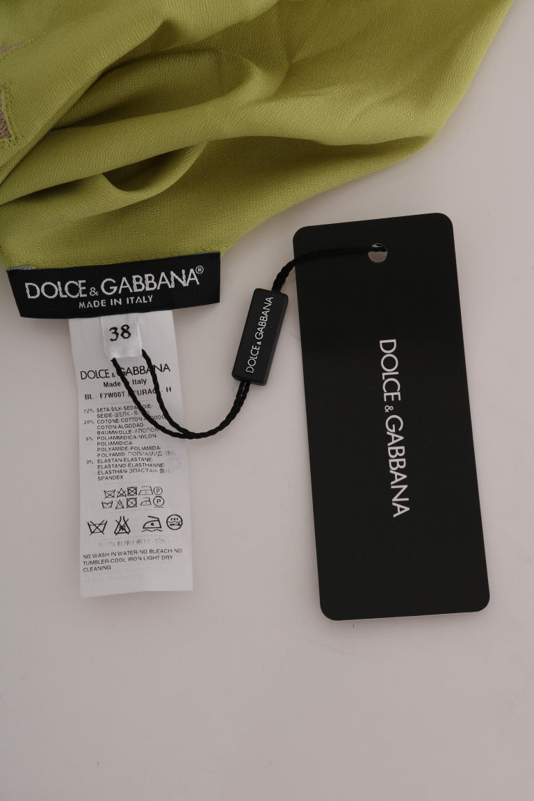 Chemisier extensible en soie verte Dolce & Gabbana