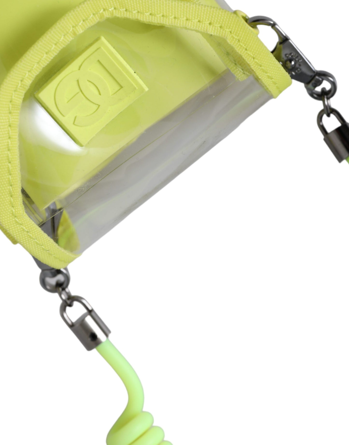 Portefeuille porte-cartes Dolce & Gabbana en plastique jaune vert avec logo DG