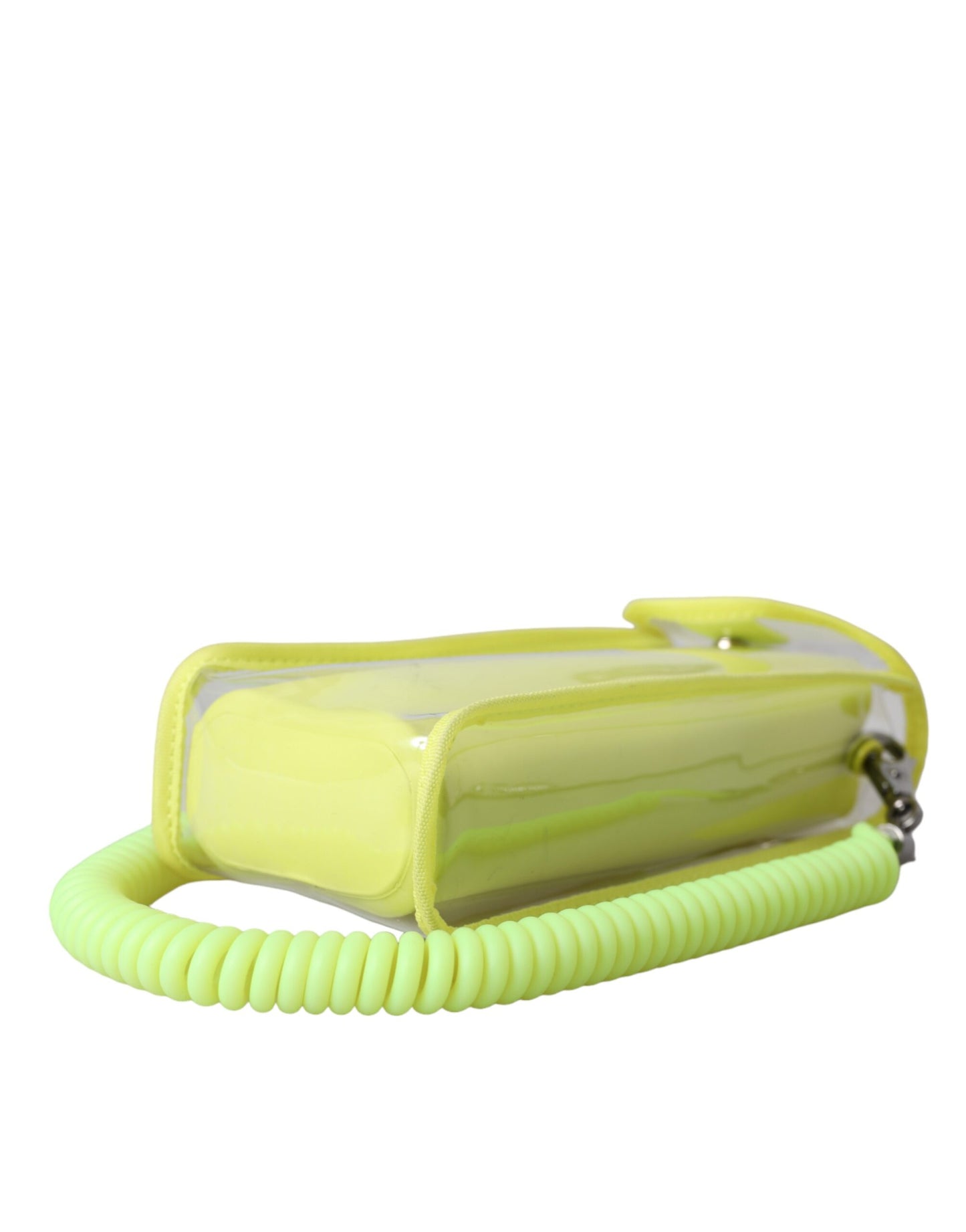 Portefeuille porte-cartes Dolce & Gabbana en plastique jaune vert avec logo DG