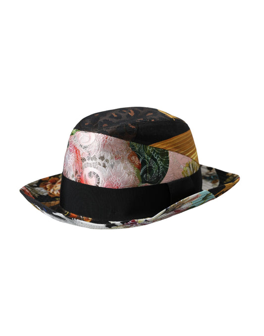 Chapeau Fedora à large bord pour femme Dolce & Gabbana en patchwork multicolore