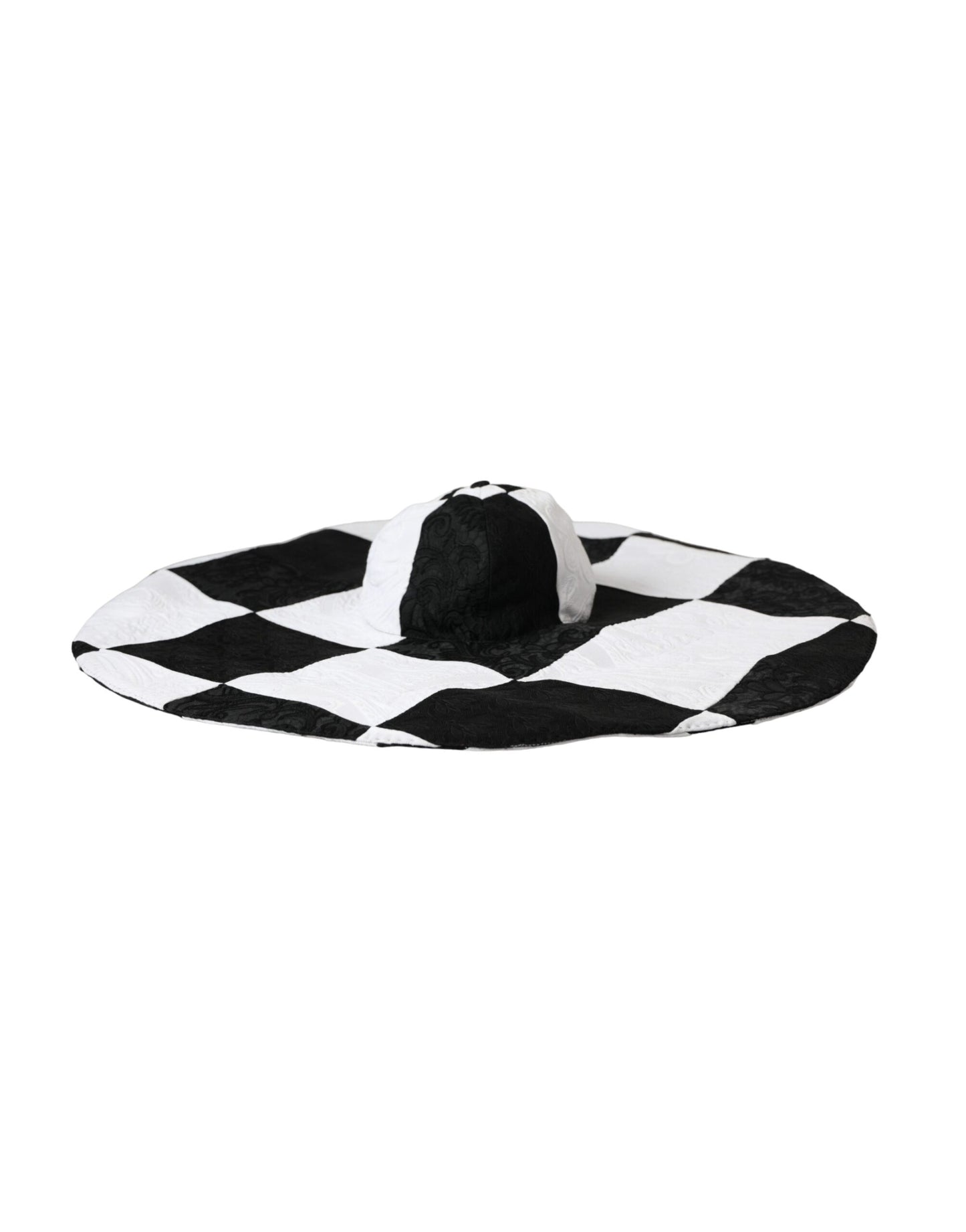 Chapeau souple à large bord à carreaux noirs et blancs Dolce & Gabbana