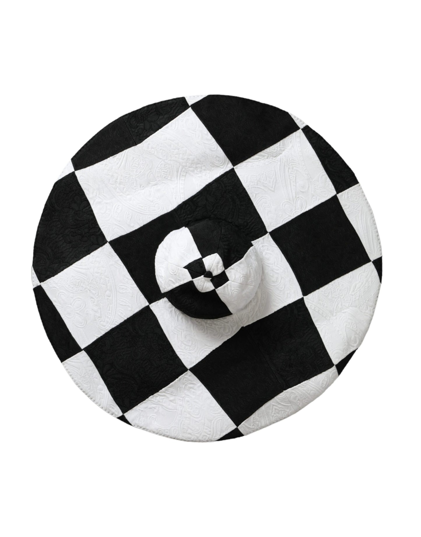Chapeau souple à large bord à carreaux noirs et blancs Dolce & Gabbana
