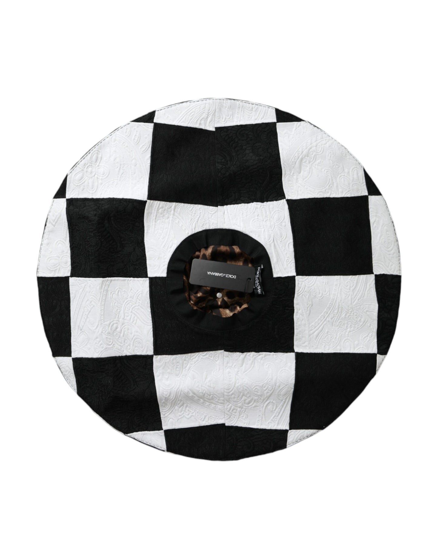 Chapeau souple à large bord à carreaux noirs et blancs Dolce & Gabbana