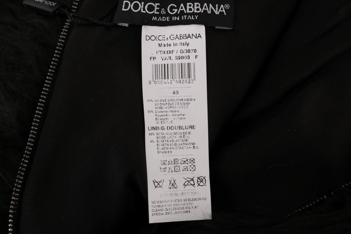 Mini-culotte en fourrure de vison noir Dolce & Gabbana