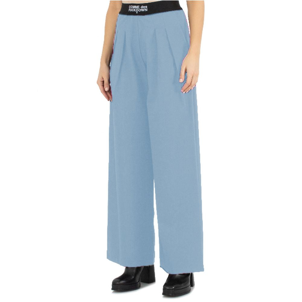 Comme Des Fuckdown Hellblaue Palazzo-Hose aus Polyester für Damen