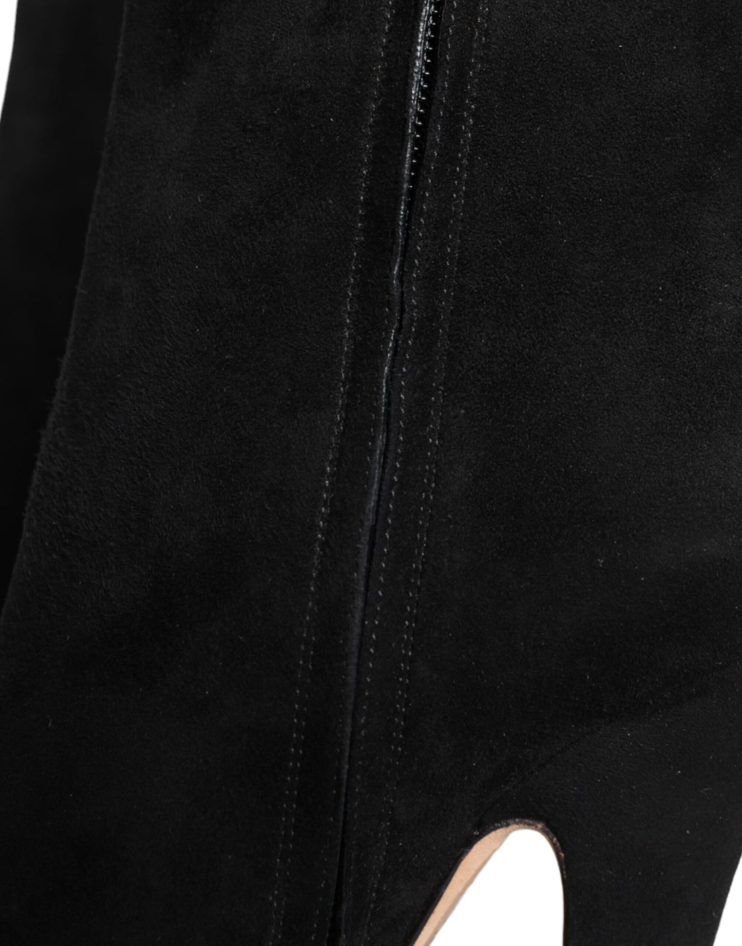 Bottes mi-mollet en daim noir Dolce & Gabbana