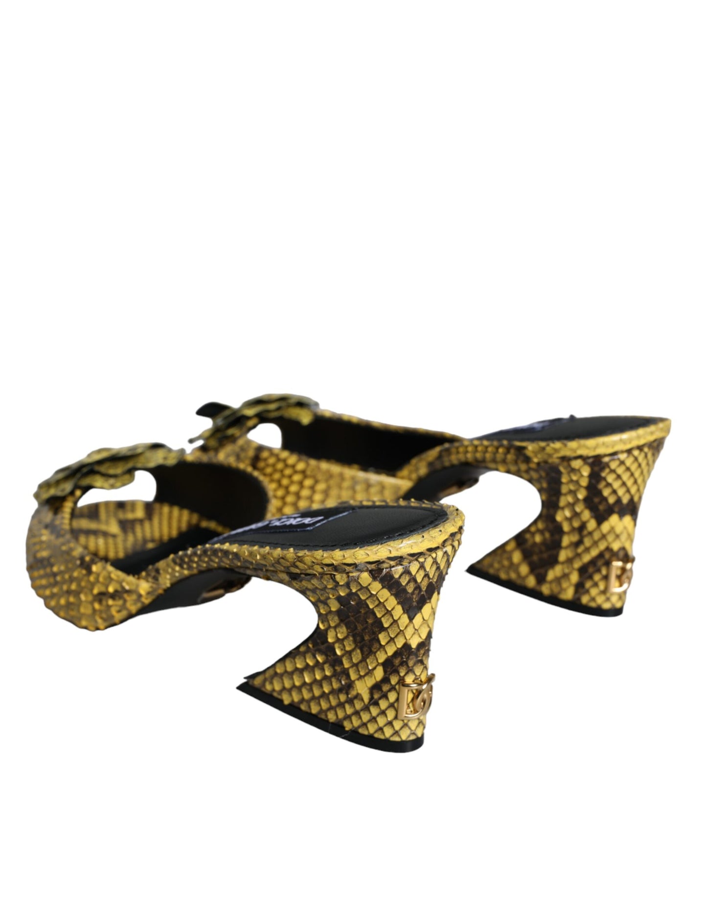 Chaussures à talons compensés Dolce & Gabbana en cuir jaune