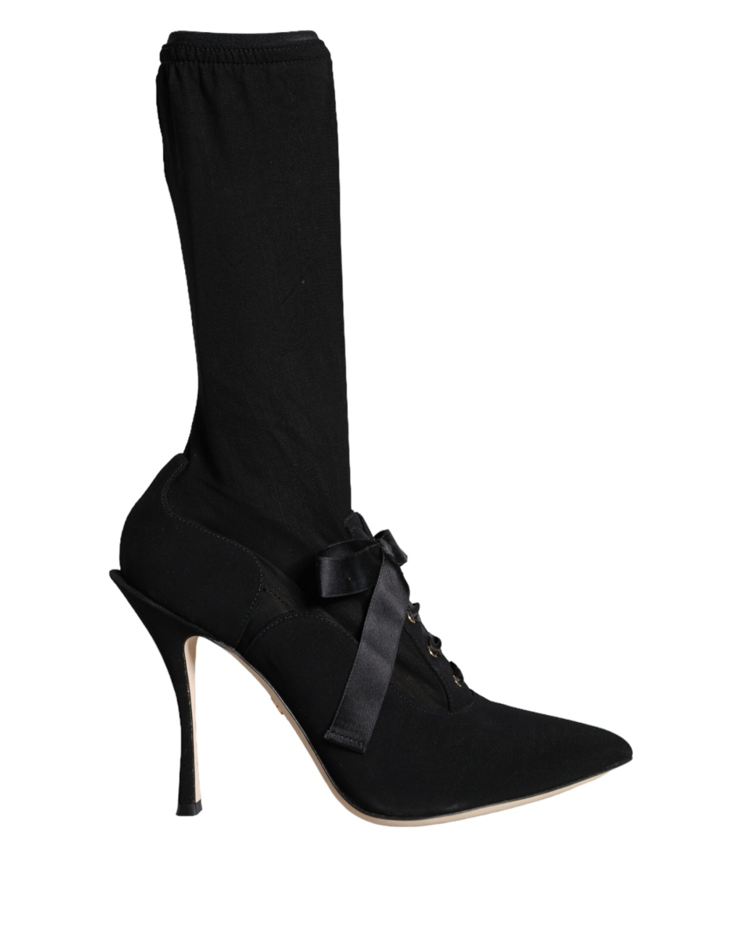Dolce & Gabbana Schwarze Stiletto-Absätze, wadenlange Stiefel